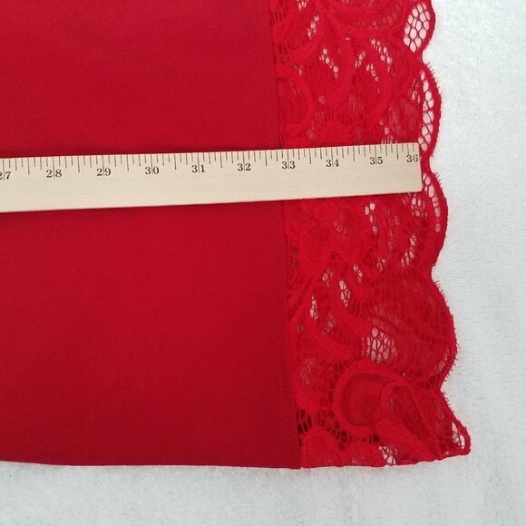 NEW Velvet Torch Size XL Lace trim Sleeveless Mini Dress in Red NEW w flaw - Picture 10 of 12